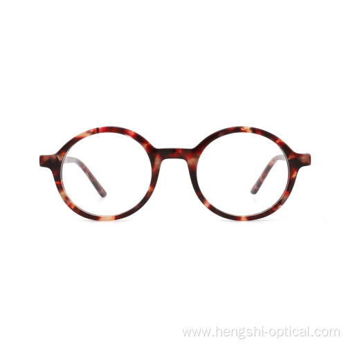 Women Fashion Round Eyeglasses Vintage Acetate Anti-blue Glasses Frames